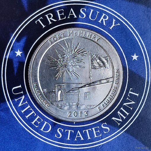 США 25 центов 2013г. (S). Национальный памятник Форт Мак-Генри