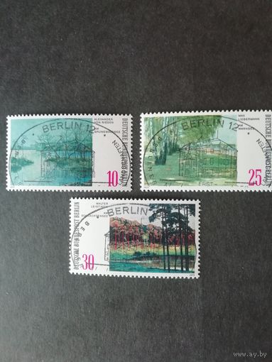 Западный Берлин. 1972 Серия из 3 марок "Живопись. Ландшафты" (гашеные с клеем и наклейками) Mi.423-425 каталог 1.60 евро