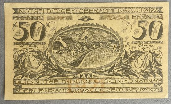 Нотгельд 50 пфеннигов 1921 год. Бавария. Веймарская республика
