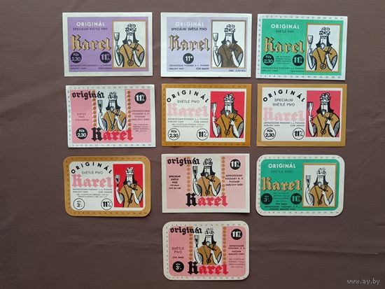 Пивные этикетки по одному рублю, Карловы Вары, Чехия, цена за 1 шт., ю-599 (3698)
