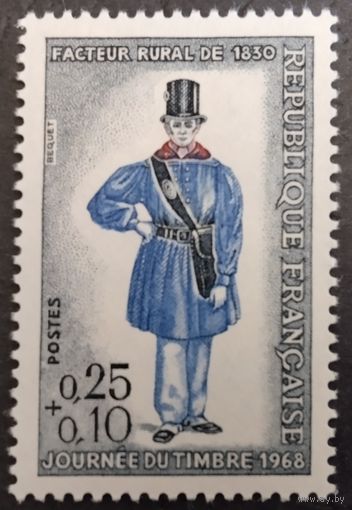 Франция. 1968г. Mi1616**. День почтовой марки. Сельский почтальон.