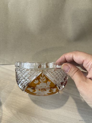 Вазы хрусталь с янтарем винтаж Германия