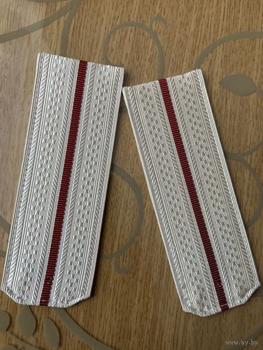 Складские офицерские  погоны на рубашку Внутренних Войск СССР. На штампе 1991. МАЛИНОВЫЙ кант.