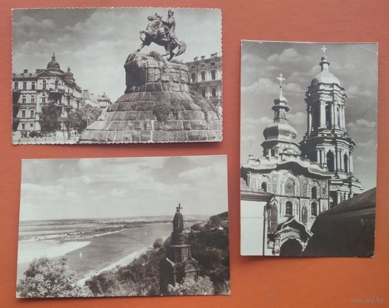 Киев. Виды города. 3 фотоокрытки. 1950-е. Цена за все.