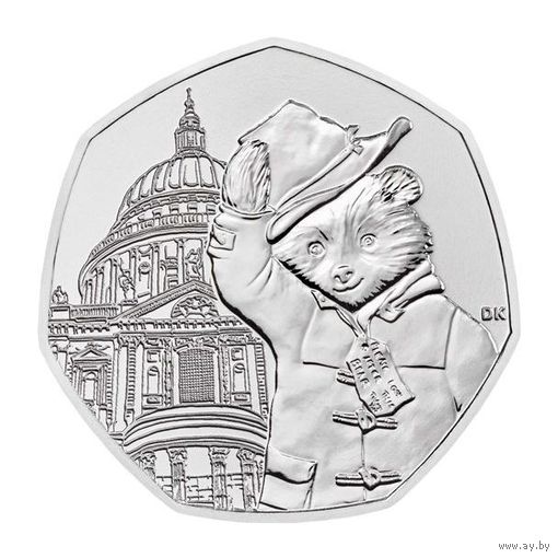 Великобритания 50 пенсов, 2019 Медведь Паддингтон в церкви Святого Павла UNC