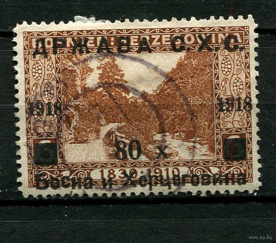 Государство словенцев, хорватов и сербов (Босния Герцоговина) - 1918 - Надпечатка на марках Боснии и Герцоговины 80H на 6H - [Mi.11] - 1 марка. Гашеная.  (Лот 94CD)