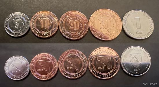 Босния и Герцеговина 2025 набор 5-10-20-50 феннингов 1 марка UNC