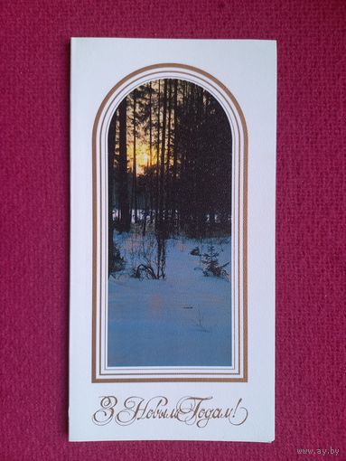 С Новым Годом! Белорусская открытка. Лихторович, Маев 1997 г. Двойная. Чистая.
