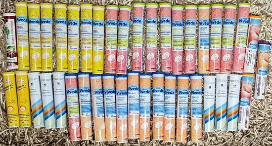 Пустые тубы от шипучих витаминок