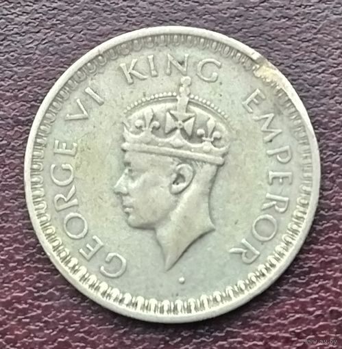 Серебро 0,500! Индия - Британская 1/2 рупии, 1942-1945