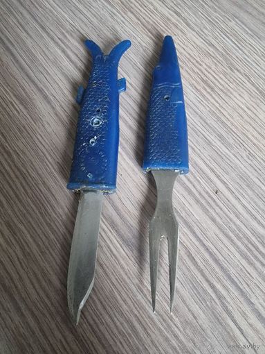 Нож и вилка туриста ЩУКА. СССР. Туристический набор.