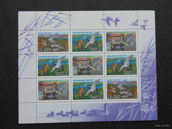 Россия 1992 г. Утки. Малый Лист.