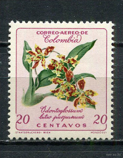 Колумбия - 1960/1962 - Цветы 20С - [Mi.912] - 1 марка. MNH.  (Лот 51FR)-T25P25