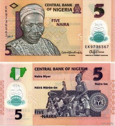 Нигерия 5 найра 2018 год UNC (полимер)