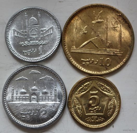 Пакистан Набор 4 монеты (10, 5, 2, 1) 2016-2021 год