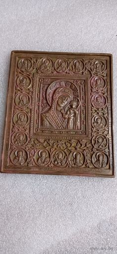 ОГРОМНАЯ МЕДНОЛИТАЯ ИКОНА МАТЕРЬ БОЖЬЯ  РЕДКИЙ СЮЖЕТ . Распродажа Коллекции !!! .Экспресс  Аукцион  с рубля без МПЦ и прочего  .Много лотов в продаже .