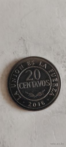 Боливия 20 сентавос 2016