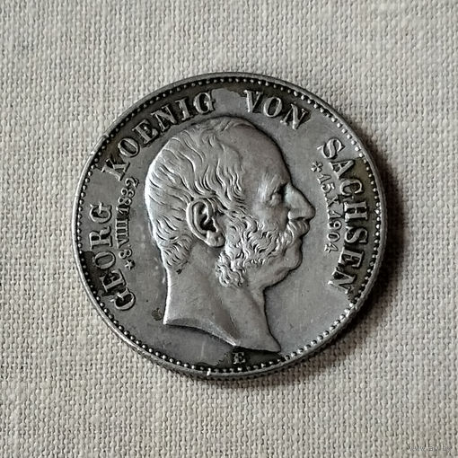 Саксония 2 марки, 1904 год. AU.