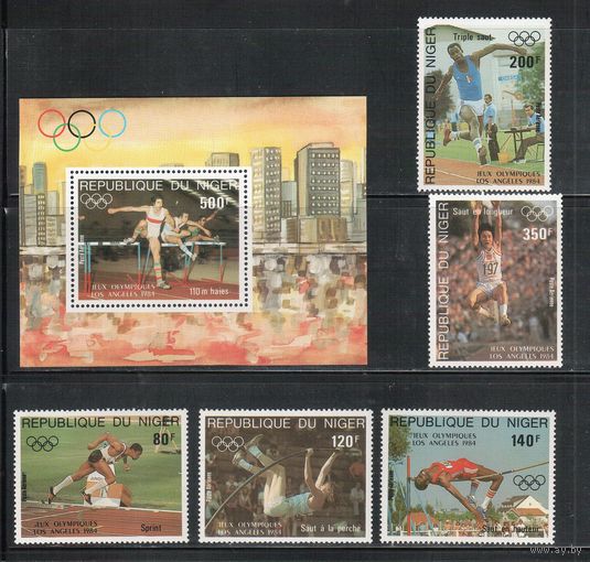 Нигер-1984 (Мих.876-880,БЛ41) ** , Спорт, ОИ-1984(полная серия),