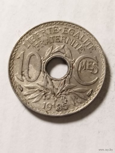 Франция 10 сантим 1935