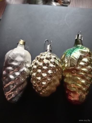 Ёлочная игрушка СССР 3 штуки