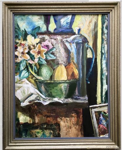 Коробушкин Е.Г;62/82см;1994г;"Натюрморт". 1994г. К/М. 62х82см.