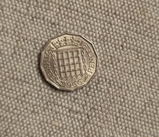 Великобритания 3 пенса, 1966