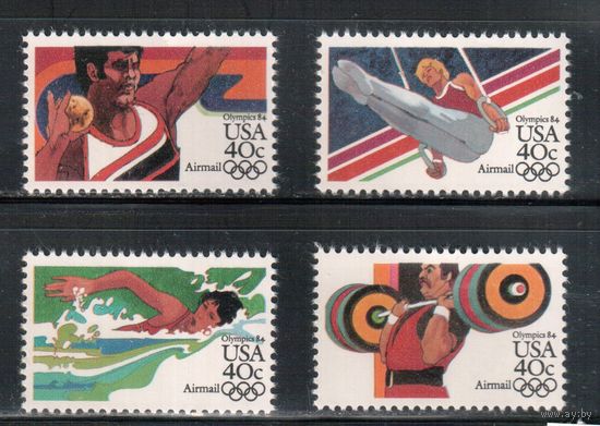 США-1983, (Мих.1622-1625) , **  , Спорт, ОИ-1984 (полная серия)(2)