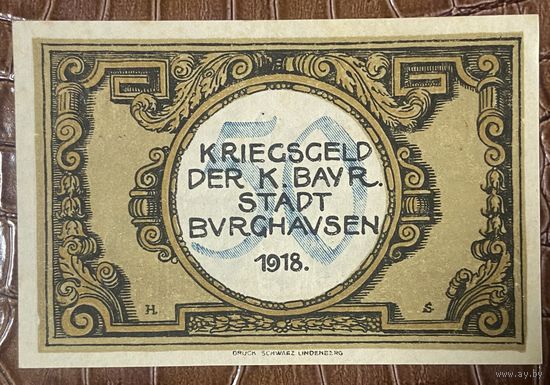 Нодгельд 50 пфеннигов 1918 год. Бургхаузен. Веймарская республика