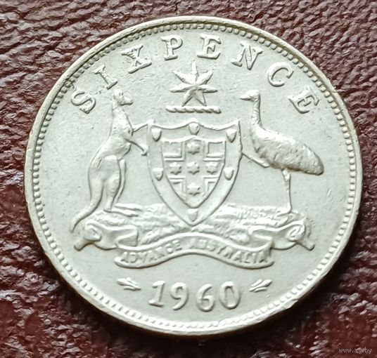 Австралия 6 пенсов, 1960     ( 1-4-1 )