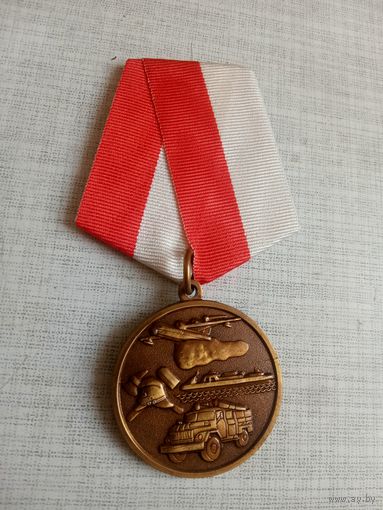 Медаль. За участие в тушении пожаров, ликвидации последствий аварий, катастроф и стихийных бедствий.