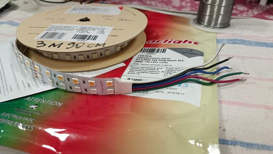 Arlight .Светодиодная лента RT 2-5000 24V RGB-Warm 2x2 (5060, 720 LED, LUX) .Супер Качество . Распродажа !