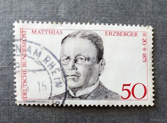 Марка Германия 1975 год Матиас Эрцбергер