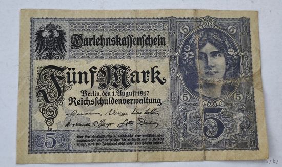 1917 год Германия 5 марок