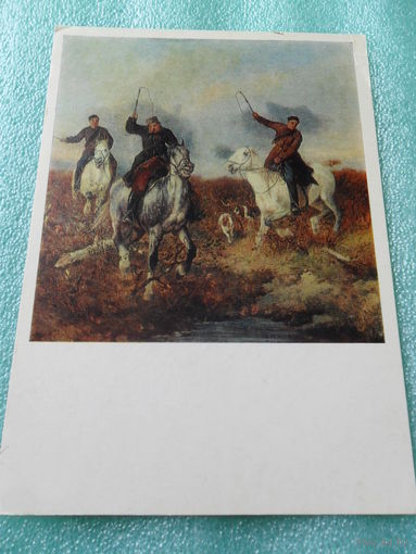 Открытка Сверчков Н.Е. (1817-1898). Псовая охота. 1863. Ярославский художественный музей