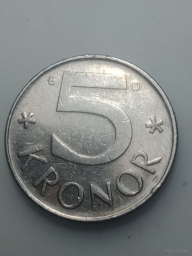 Швеция 5 крон 1992 года .