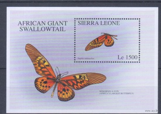 [2169] Сьерра Леоне 1996. Фауна.Бабочка. БЛОК MNH