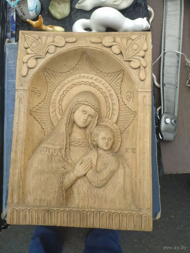Икона Федоровская Богородица. Дерево, резьба