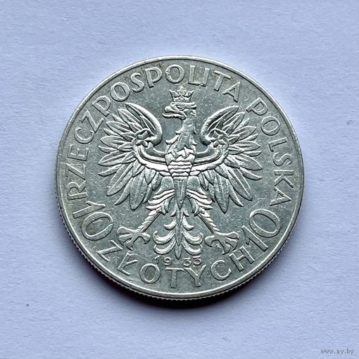 Монета СЕРЕБРО 10 злотых 1933 год Ядвига ОТЛИЧНЫЕ