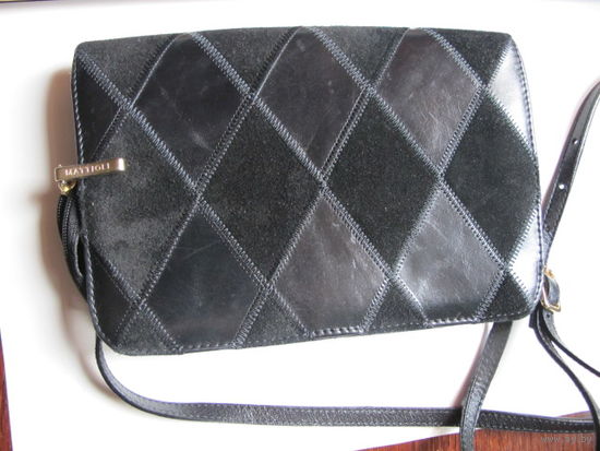 Женский кожаный клатч Mattioli через плечо, полужесткая конструкция