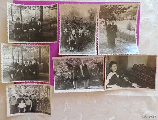 Фото "Пионеры", 1940-1950-е гг., 7 шт.