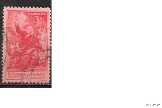 США-1956, (Мих.694), гаш. ,Личности, Франклин, Живопись(одиночка),