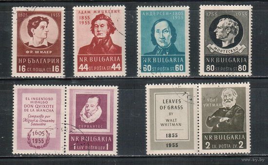Болгария-1955, (Мих.967-972) , гаш.  , Поэты и писатели (полная серия)