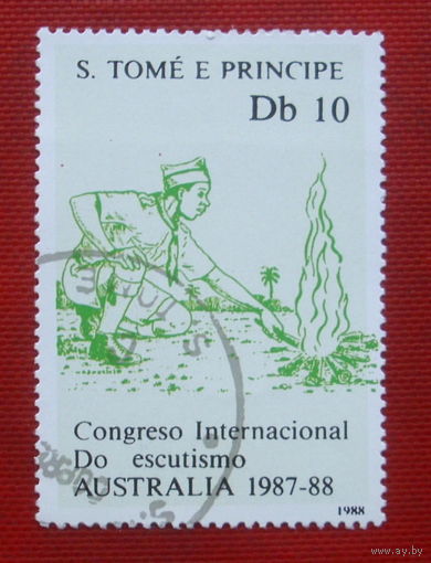 Сан Томе и Принсипи. Чемпионат мира по скаутингу. ( 1 марка ) 1988 года. 6-16.