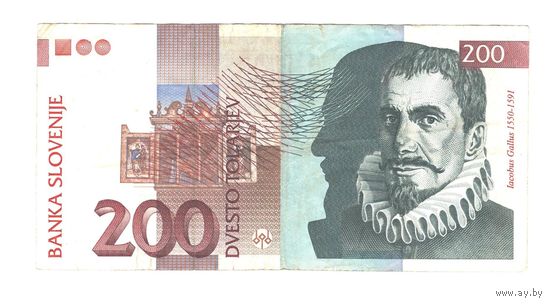 Словения 200 толар 1992 года. Состояние XF