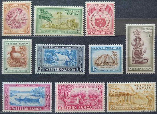 Британские колонии. Западное Самоа, 1952 г. полная серия SG219-28 MLH