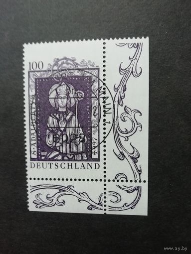 Германия. 1997 Марка "1000 лет со дня кончины Святого Адальбертса (епископ Пражский)" (гашеная с клеем) Mi.1914 каталог 0.90 евро