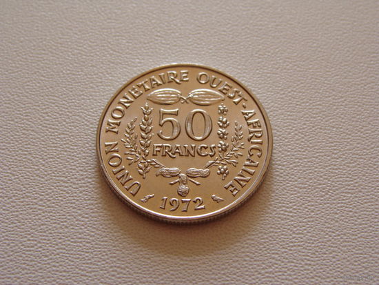 Западная Африка. 50 франков 1972 год KM#6 "Пилорылый скат-символ Центрального банка государств Западной Африки-FAO