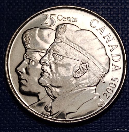 Канада 25 центов 2005 г. Год Ветеранов.