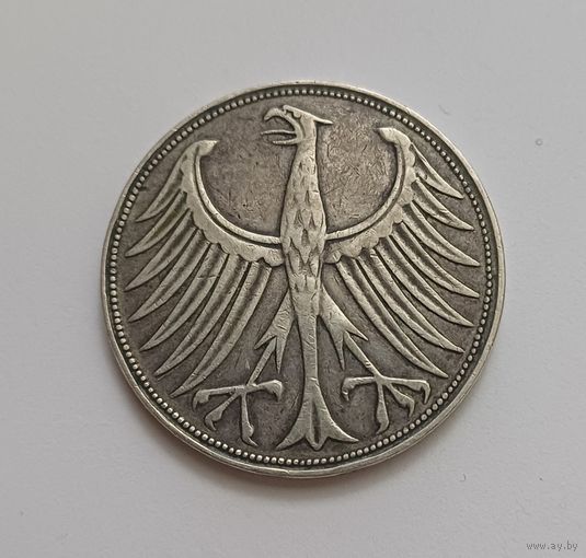 5 марок.1951г. 625пр.,Германия.